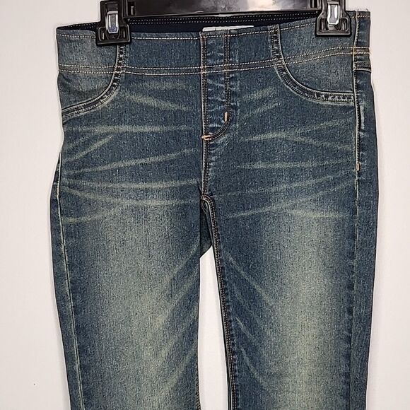 Free People Womens Jeans Pull-On Flare Leg Dark Blue Denim Size 25R Stretchy - Picture 3 of 8